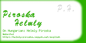 piroska helmly business card